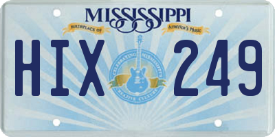 MS license plate HIX249