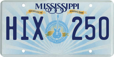 MS license plate HIX250