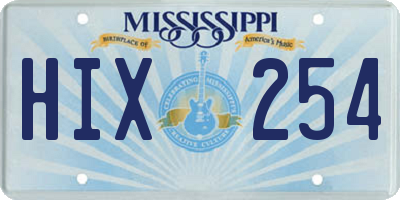 MS license plate HIX254