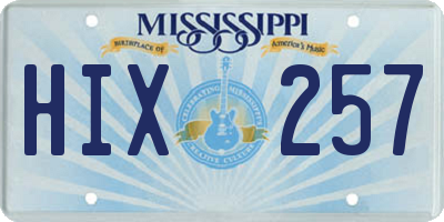 MS license plate HIX257