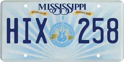 MS license plate HIX258