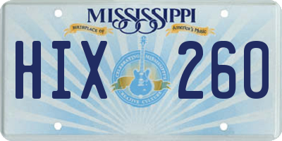 MS license plate HIX260