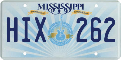 MS license plate HIX262