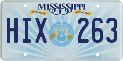 MS license plate HIX263