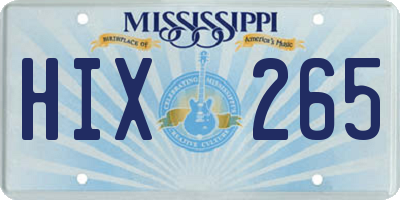 MS license plate HIX265