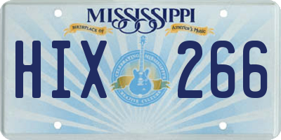 MS license plate HIX266