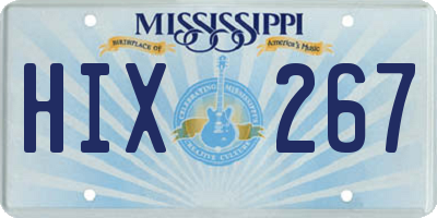MS license plate HIX267