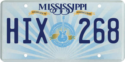 MS license plate HIX268