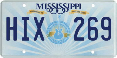 MS license plate HIX269