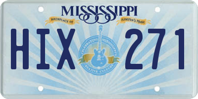 MS license plate HIX271