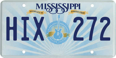 MS license plate HIX272