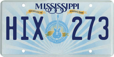 MS license plate HIX273