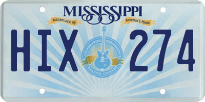 MS license plate HIX274