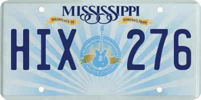 MS license plate HIX276