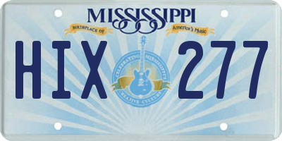 MS license plate HIX277