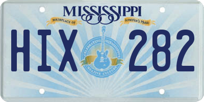 MS license plate HIX282