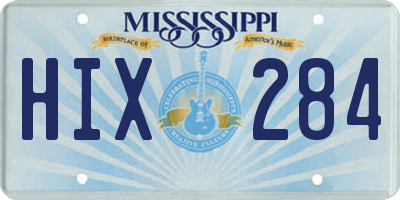 MS license plate HIX284