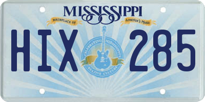 MS license plate HIX285