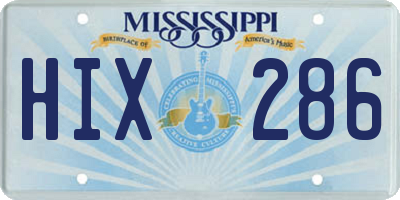 MS license plate HIX286