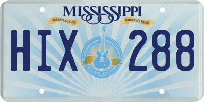 MS license plate HIX288