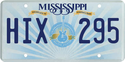 MS license plate HIX295