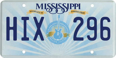 MS license plate HIX296