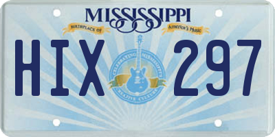 MS license plate HIX297