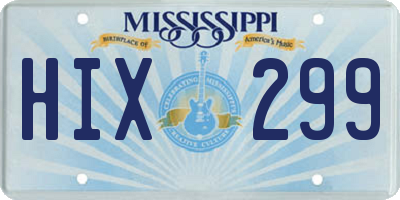 MS license plate HIX299