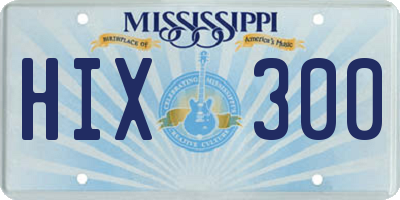 MS license plate HIX300