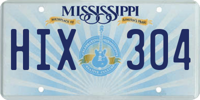 MS license plate HIX304