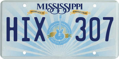 MS license plate HIX307