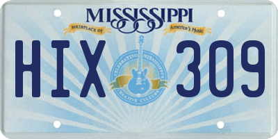 MS license plate HIX309