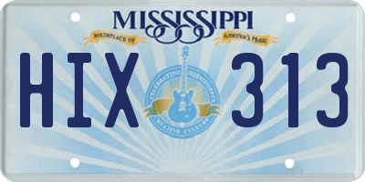 MS license plate HIX313