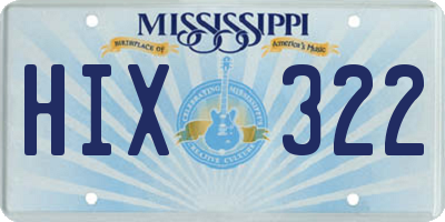 MS license plate HIX322