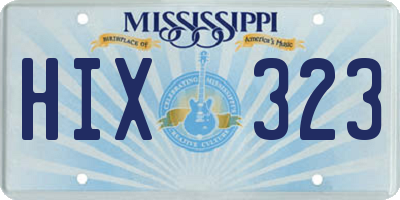 MS license plate HIX323