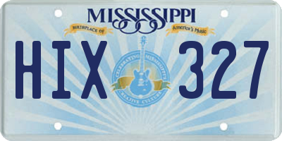 MS license plate HIX327