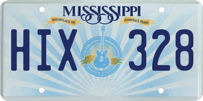 MS license plate HIX328