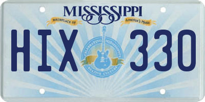 MS license plate HIX330
