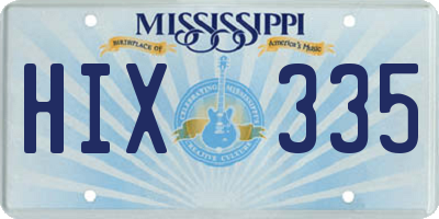 MS license plate HIX335