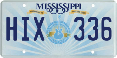 MS license plate HIX336