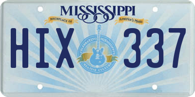 MS license plate HIX337