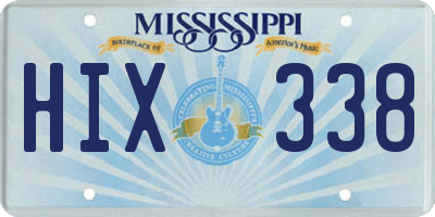MS license plate HIX338