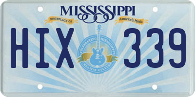 MS license plate HIX339