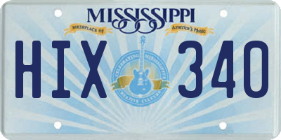 MS license plate HIX340