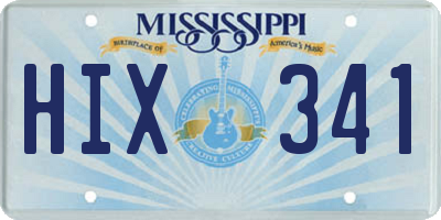 MS license plate HIX341