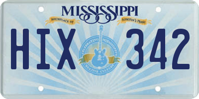 MS license plate HIX342