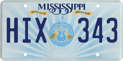 MS license plate HIX343