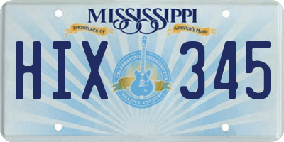 MS license plate HIX345