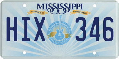 MS license plate HIX346