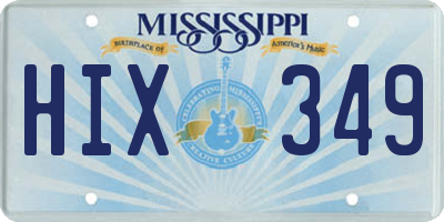 MS license plate HIX349